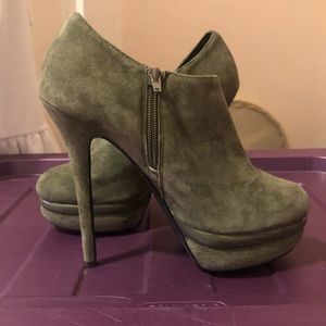 Olive Green Suede Shooties